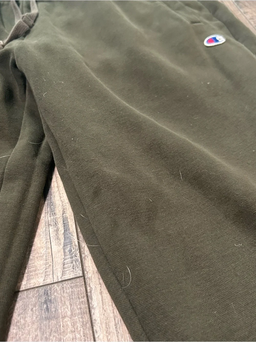 Champion Sweatpants Mens Medium Olive Green Fleece Lined Drawstring Waist Winter